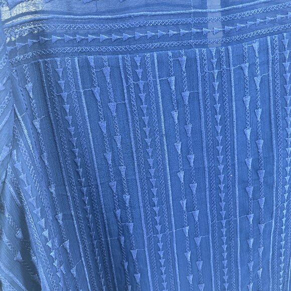 💙Vibrant Royal Blue -Radiant Chic Woven A-Line Crewneck Long sleeve Blouse 2X💙 - Picture 4 of 14